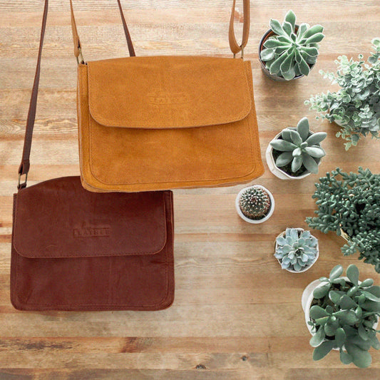 Organized Leather Handbag with compartments